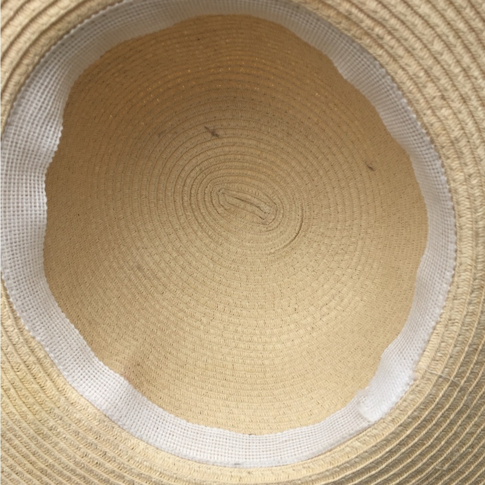 Artisan kreativekristen Upcycled cream wide brim straw hat Floral Accent - Picture 8 of 11